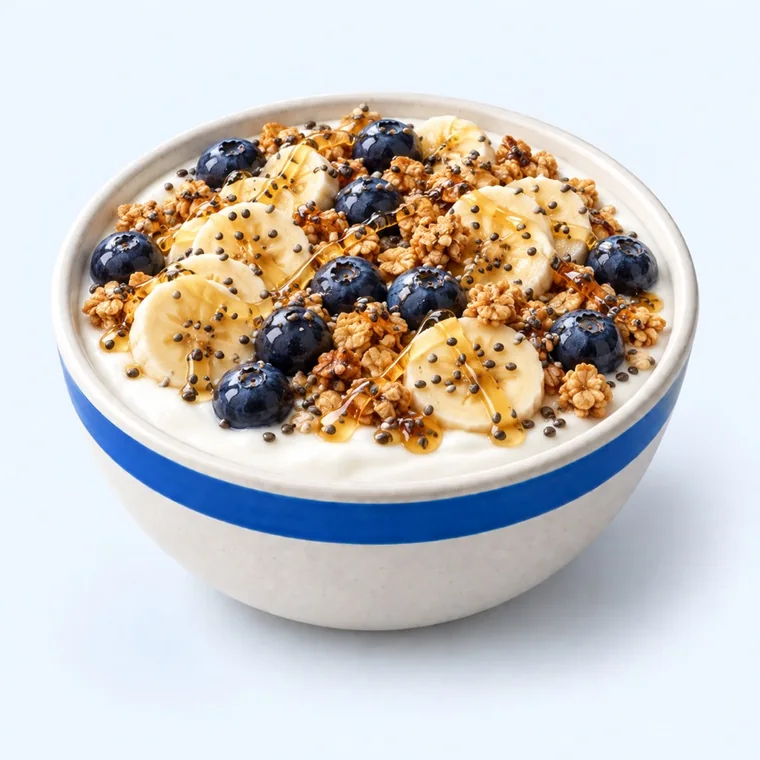 Blueberry Banana Crunch: Creamy, bright, crunchy and naturally sweet.