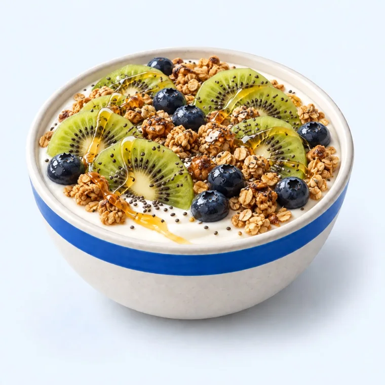 Kiwi Crunch: Sharp fruit, sweet crunch.