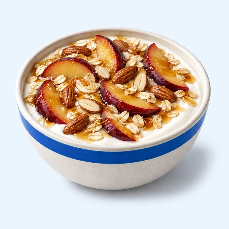 Plum, Almond and Oat: Autumn, and it holds together until lunch.
