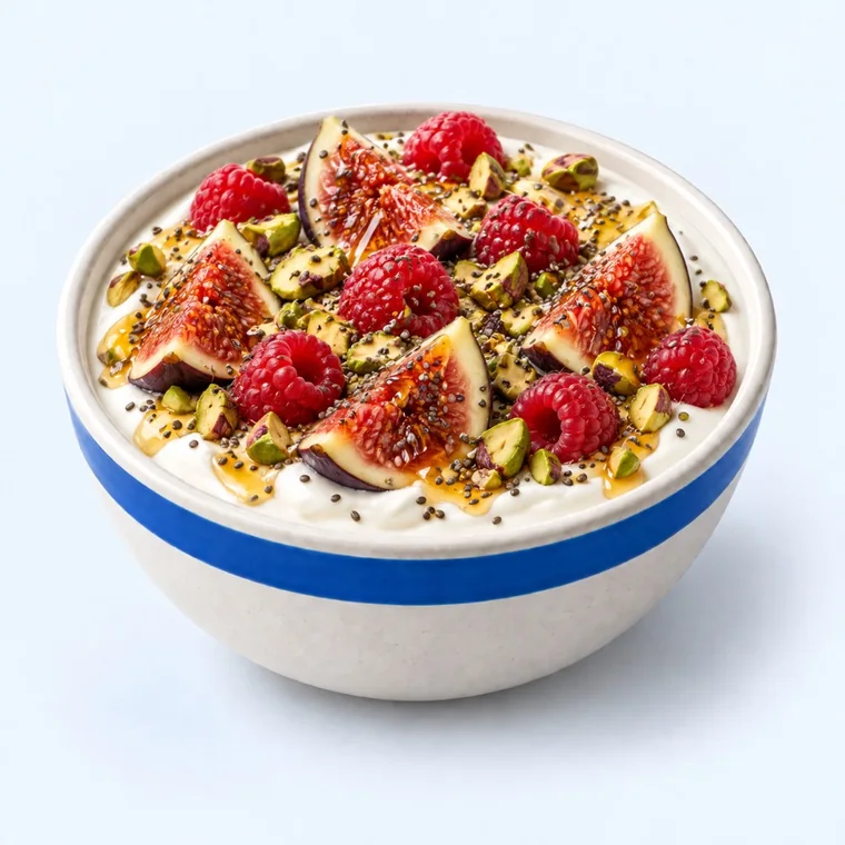 Sunday Figs: Thick yogurt, figs, pistachio, a lot of honey.